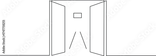 Minimalist doorway sketch invites viewers to explore unknown spaces and new beginnings, perfect for conceptual designs, architectural layouts, and modern art concepts