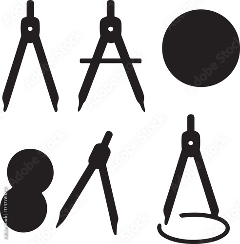 Icon Compasses Drawing Arts Design