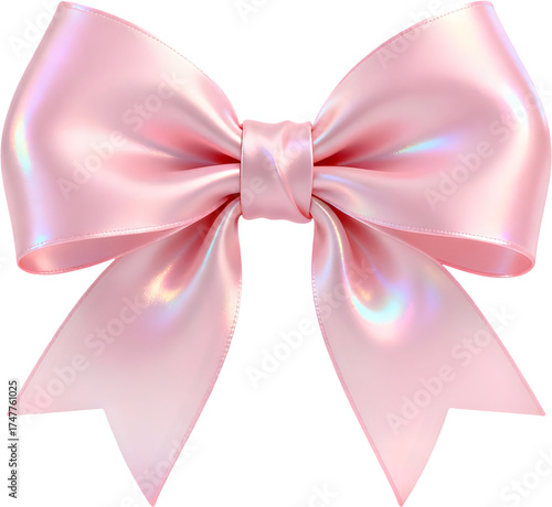 Luxurious Glossy Pink Ribbon Bow