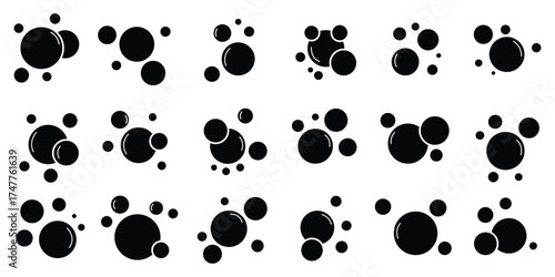 Soap foam icon. bubbles and wind icons .
