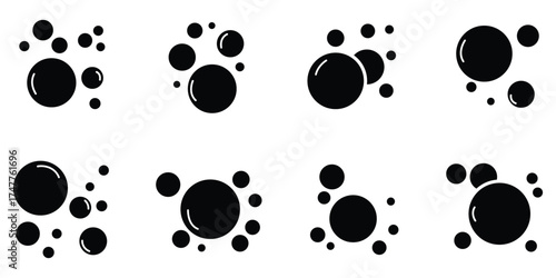 Soap foam icon. bubbles and wind icons .
