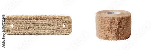 Two rolls of cohesive bandage isolated on transparent background