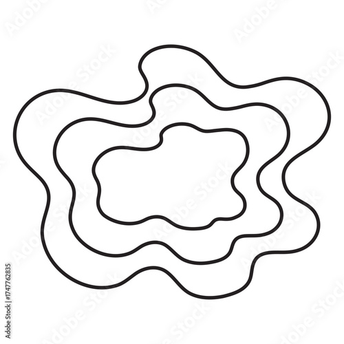 Wavy contour lines forming abstract topographic pattern, organic contour shapes, elevation lines