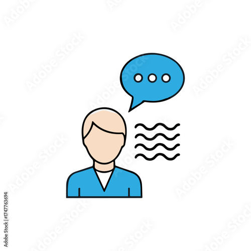 Talking icon logo flat vector design