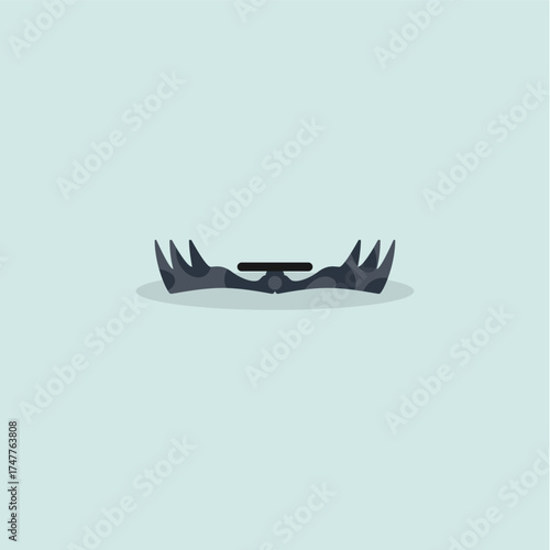 Hunting trap icon logo flat vector design