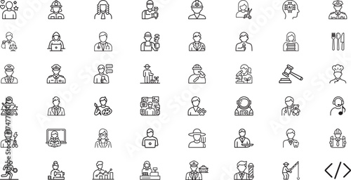 Professions line Icons set