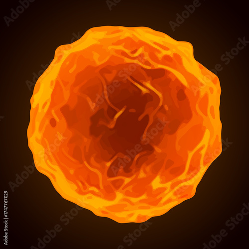 Realistic burning fire ball...