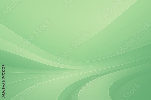 A futuristic abstract background with multiple layers of curved, smooth mint green lines creating a dynamic sense of speed and depth.