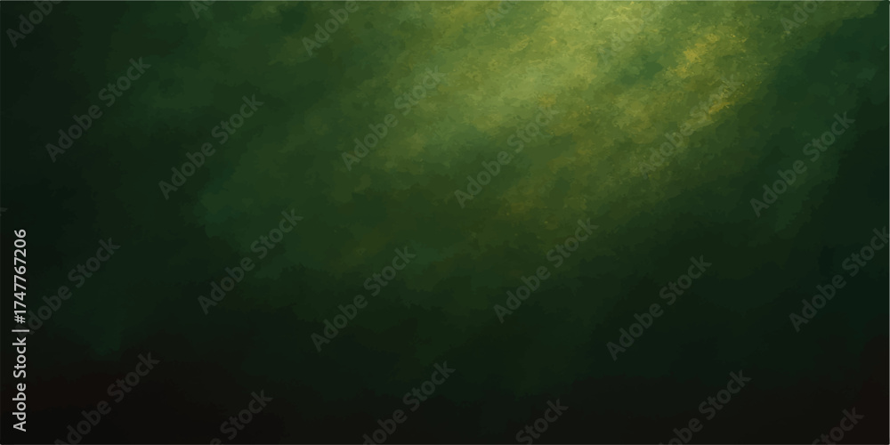 Obraz premium Dark stormy night sky backdrop with green grunge texture and light rays
