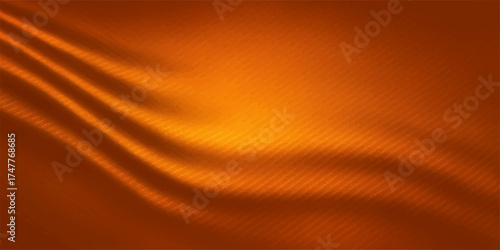 Flowing golden-orange silk texture with a smooth, soft wave design and subtle light pattern