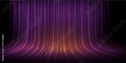 Abstract purple and pink light background with striped velvet texture design for theater stage backdrop