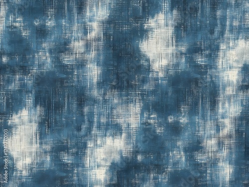 Abstract Blue and White Textured Background Seamless Pattern