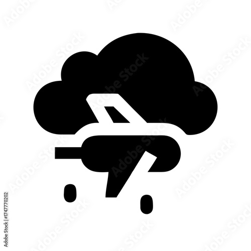 Airplane flying through a storm, a turbulent journey