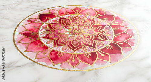 pink and white plate