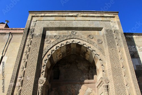 The Muslihiye (Sircali) Madrasa is located in Konya, Turkey. It was built in 1242 during the Seljuk period. An example of the madrasa's wall decorations.