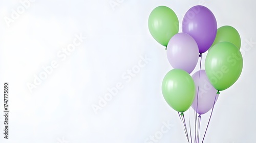 Wallpaper Mural Festive bunch of pastel balloons for birthday or party decoration against white Torontodigital.ca