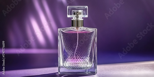 Wallpaper Mural Luxury Perfume Bottle with Geometric Facets and Soft Purple Backlighting Torontodigital.ca