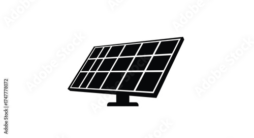 Modern solar panel array for sustainable renewable energy generation outdoors silhouette