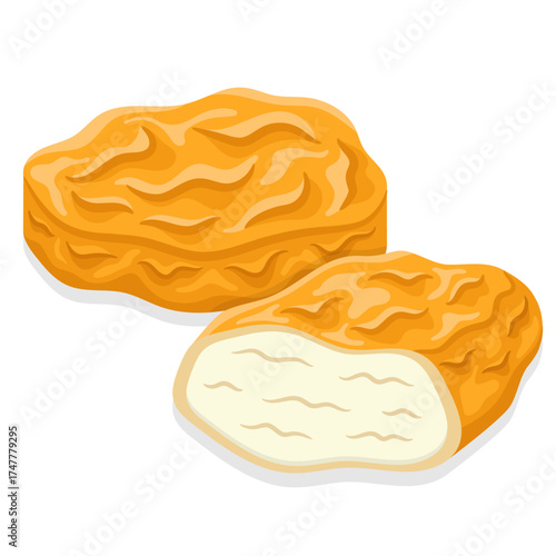 Vector illustration of chicken nugget pieces