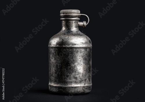 Wallpaper Mural Aged metal flask on black background Torontodigital.ca
