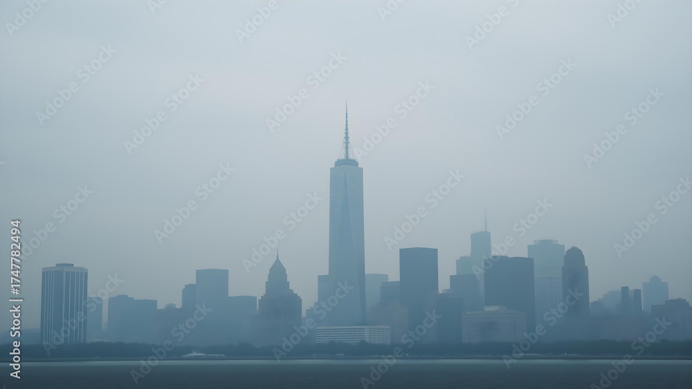 Obraz premium City skyline in fog