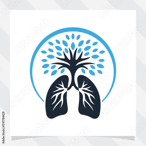 human lungs with growing tree vector illustration.
