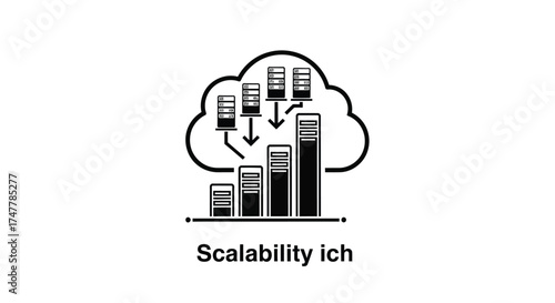 Cloud computing scalability data growth business intelligence growth concept vector