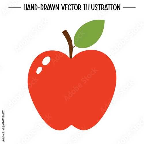 red apple with leaf