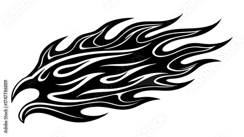 Vector art of stylized eagle head with flames design vector art
