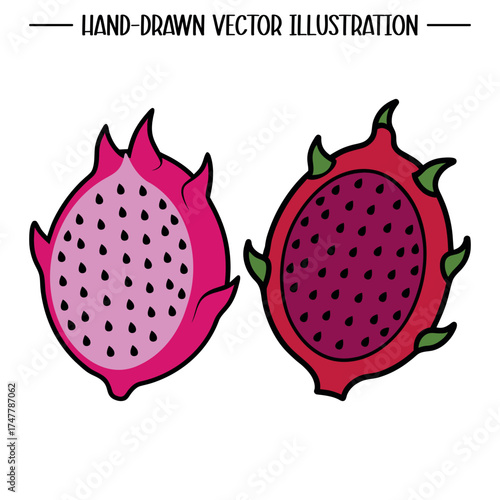 dragon fruit isolated on white background