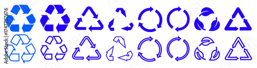 recycle icon, restore icon set, collection of restore recycle icon