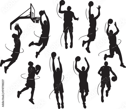 Dynamic Silhouettes of Basketball Players with Motion Trails