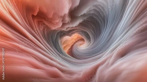 Abstract swirling cloudscape heart vortex digital art