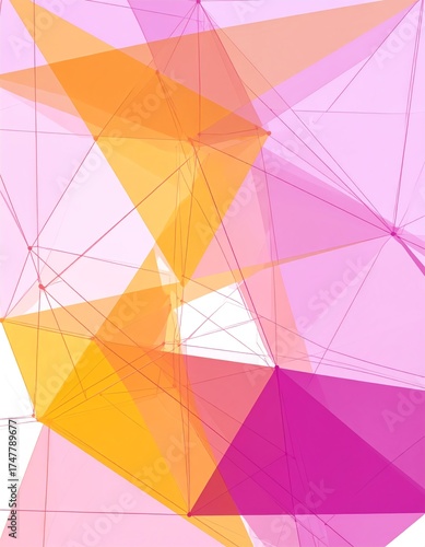 Vibrant geometric abstract design with triangles.