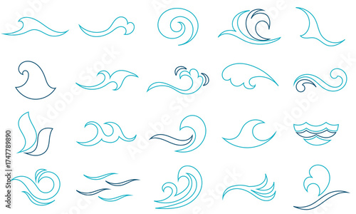 Water wave icon. Water design concept. Sea and ocean wave symbol, vector illustration