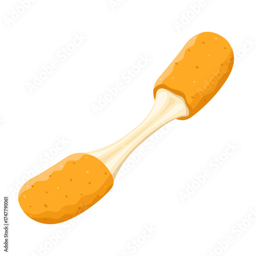 Vector illustration of melted mozzarella sticks