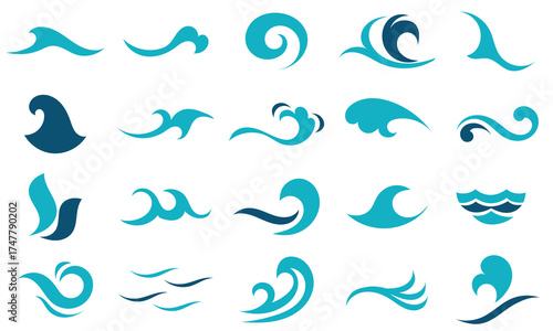 Water wave icon. Water design concept. Sea and ocean wave symbol, vector illustration