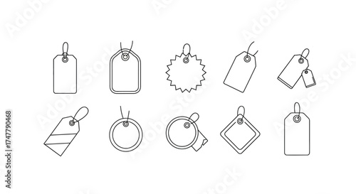 Collection of hand drawn sale price tags labels and stickers for retail marketing and branding vector