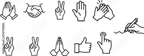 Collection of Hand Gestures and Icons for Communication and Interaction