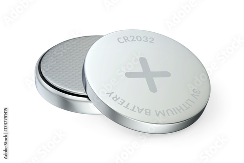 Wallpaper Mural Two CR2032 lithium coin batteries on white background Torontodigital.ca