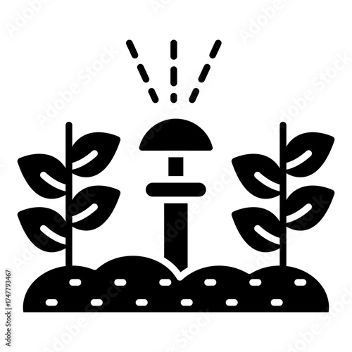 Conceptual solid design icon of irrigation 