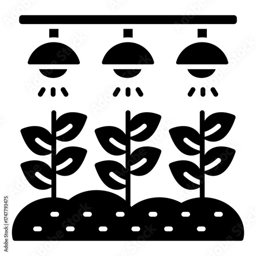 Conceptual solid design icon of smart agriculture 