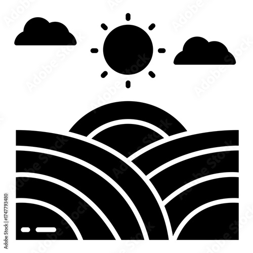 Premium download icon of sunrise farm