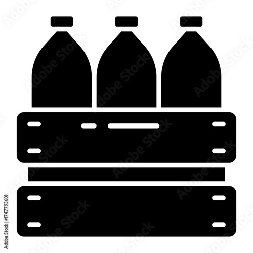 Premium download icon of bottles crate