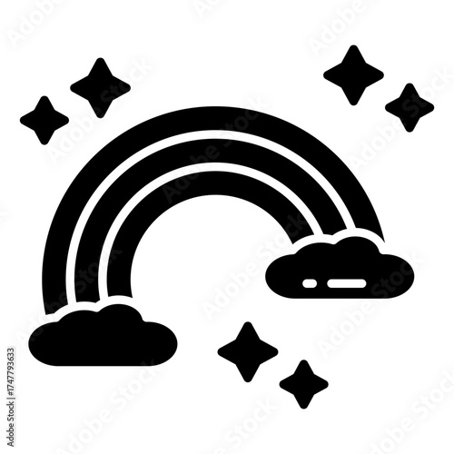 An eye catching icon of rainbow, solid style 