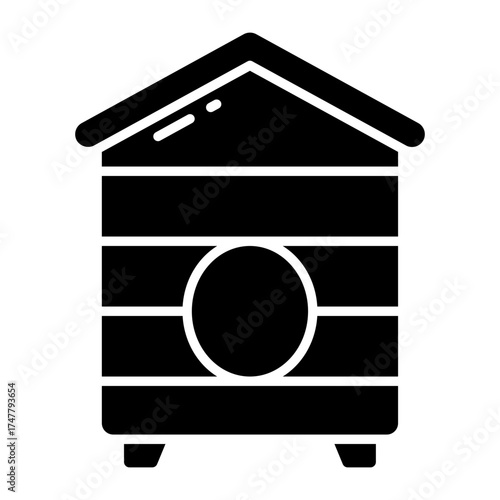 A trendy design icon of apiary 
