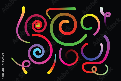Colorful swirling gradient lines abstract pattern background art