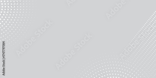 Top dot white gray wave light technology texture background. Abstract big data digital concept modern