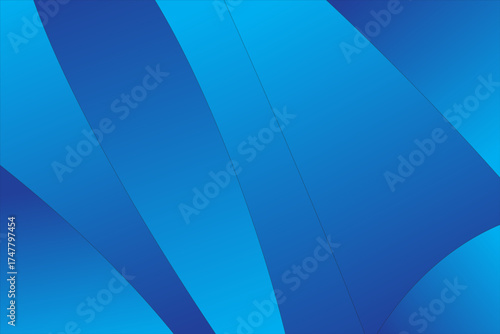 Blue Gradient Stripes Overlapping Shapes