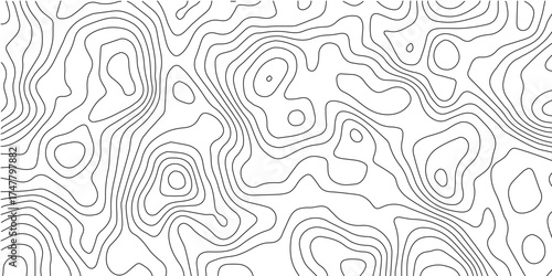 Abstract seamless vector pattern with black line waves and floral ornament on a vintage tile texture backdrop